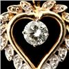 Image 2 : DIAMOND, 14K YELLOW GOLD HEART PENDANT.