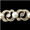 Image 2 : CULTURED PEARL, DIAMOND, 14K YELLOW GOLD BRACELET.