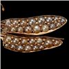 Image 2 : GLASS, ENAMEL, PEARL, 14K Y/G DRAGONFLY BROOCH.