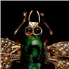 Image 3 : GLASS, ENAMEL, PEARL, 14K Y/G DRAGONFLY BROOCH.