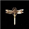 Image 4 : GLASS, ENAMEL, PEARL, 14K Y/G DRAGONFLY BROOCH.