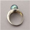 Image 3 : CULTURED PEARL, DIAMOND, 18K YELLOW GOLD RING.