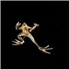 Image 4 : RUBY, ENAMEL, 14K YELLOW GOLD FROG BROOCH.