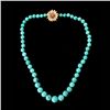 Image 1 : TURQUOISE NECKLACE W/ A RUBY, DIA., 14K Y/G CLASP.