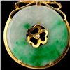Image 3 : JADEITE, DIAMOND, 18K Y/G PENDANT-NECKLACE.