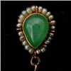 Image 2 : JADEITE, SEED PEARL, 10K YELLOW GOLD PENDANT.