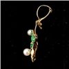 Image 3 : JADE, CULTURED PEARL, 14K Y/G PENDANT-ENHANCER.