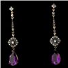 Image 1 : AMETHYST, DIA., 14K Y/G, STERLING SILVER EARRINGS.
