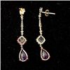 Image 4 : AMETHYST, DIA., 14K Y/G, STERLING SILVER EARRINGS.