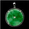 Image 1 : JADE, DIAMOND, 18K WHITE GOLD PENDANT.