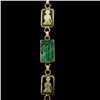 Image 1 : JADE, ENAMEL, 14K YELLOW GOLD BRACELET.