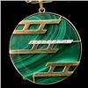Image 2 : MALACHITE, DIAMOND, Y/G PENDANT-NECKLACE.