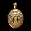 Image 1 : VICTORIAN ENAMEL, PEARL, 14K YELLOW GOLD LOCKET.