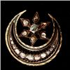 Image 1 : GEORGIAN DIAMOND, ENAMEL, 10K YELLOW GOLD BROOCH.