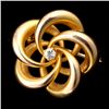 Image 1 : DIAMOND, 14K YELLOW GOLD BROOCH.
