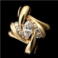 DIAMOND, 14K YELLOW GOLD PENDANT.