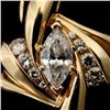 Image 2 : DIAMOND, 14K YELLOW GOLD PENDANT.