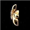 Image 3 : DIAMOND, 14K YELLOW GOLD PENDANT.