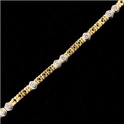 DIAMOND, 18K YELLOW GOLD BRACELET.