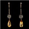 Image 1 : CITRINE, DIA., 14K Y/G, STERLING SILVER EARRINGS.