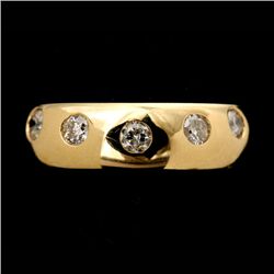 DIAMOND, 14K YELLOW GOLD RING.
