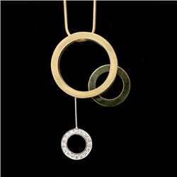 DIAMOND, 18K GOLD KINETIC NECKLACE.