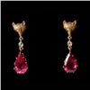 Image 1 : TOURMALINE, 9K, 14K YELLOW GOLD FOX EARRINGS.