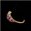 Image 2 : TOURMALINE, DIAMOND, 9K YELLOW GOLD RING.