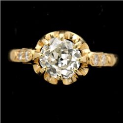 DIAMOND, 18K YELLOW GOLD RING.