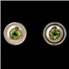 Image 1 : PAIR OF PERIDOT, 14K WHITE GOLD EARRINGS.