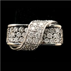 DIAMOND, 14K WHITE GOLD RING.