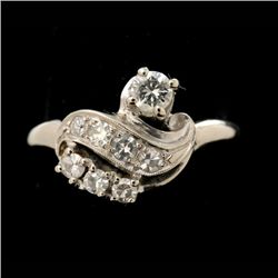 DIAMOND, 14K WHITE GOLD RING.
