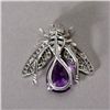 Image 4 : AMETHYST, DIAMOND, 18K WHITE GOLD BEE BROOCH.