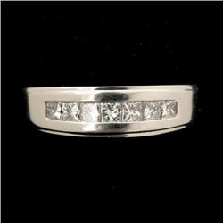 DIAMOND, 14K WHITE GOLD RING.