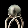 Image 1 : CULTURED PEARL, 14K WHITE GOLD RING.