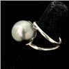 Image 3 : CULTURED PEARL, 14K WHITE GOLD RING.