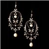 Image 1 : DIA., FRESHWATER C/P, SILVER GILT EARRINGS.