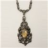 Image 1 : CITRINE, MARCASITE, STERLING SILVER NECKLACE.