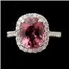 Image 1 : SPINEL, DIAMOND, 18K WHITE GOLD RING.