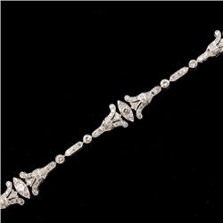 DIAMOND, 18K WHITE GOLD BRACELET.