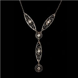 DIAMOND, 14K GOLD NECKLACE.