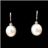 Image 1 : SOUTH SEA CULTURED PEARL, 14K YELLOW GOLD EARRINGS.