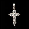 Image 1 : DIAMOND, 14K WHITE GOLD CROSS PENDANT.