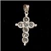 Image 4 : DIAMOND, 14K WHITE GOLD CROSS PENDANT.
