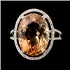 Image 1 : TOPAZ, DIAMOND, 18K WHITE GOLD RING.
