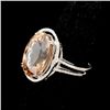 Image 2 : TOPAZ, DIAMOND, 18K WHITE GOLD RING.