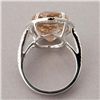 Image 3 : TOPAZ, DIAMOND, 18K WHITE GOLD RING.