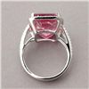 Image 3 : TOURMALINE, DIAMOND, 18K WHITE GOLD RING.