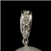 Image 2 : CULTURED PEARL, DIAMOND, 18K WHITE GOLD PENDANT.