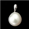 Image 4 : CULTURED PEARL, DIAMOND, 18K WHITE GOLD PENDANT.